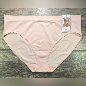 New Jockey Smooth & Shine Seamfree Hipster Panties Size L or XL Pink